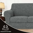 thumbnail image 6 of 1/2/3 Seate Sofa Covers Stretch Knitted Jacquard Sofa Cushion Slipcover For Living Room Furniture Protector With Individual Seat Cushion Covers, Dark Gray, Armchair Covers, 6 of 9