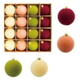 thumbnail image 3 of Bolas decorativas navideñas, 16 piezas de bolas navideñas de terciopelo, adornos flocados para árbol de Navidad, bolas de plástico, adornos colgantes decorativos de Navidad, decoración para árbol de N, 3 of 7