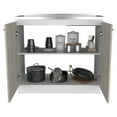 thumbnail image 2 of Izzovium Utility Sink Vernal Kitchen Base Cabinet with Stainless Steel Sink, 20.5x39.3x35.4in, Smokey Oak/Light Gray, Particle Board, Easy Assembly, Durable Storage, 2 of 6