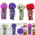 thumbnail image 4 of Simulation Rose Vine Violet Wall Hanging Wall Decoration Wedding Flowers, 4 of 4