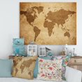 thumbnail image 1 of Designart Ancient Map of The World V Canvas Wall Art, 1 of 4