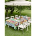 thumbnail image 3 of Outdoor Tablecloth with Umbrella Hole and Zipper, Easter Bunny Gnomes Rectangle Table Cloth 60x102 Inch Waterproof Tablecloth, Spring Easter Eggs Floral Colorful Wood Picnic Table Cover for Patio, 3 of 7