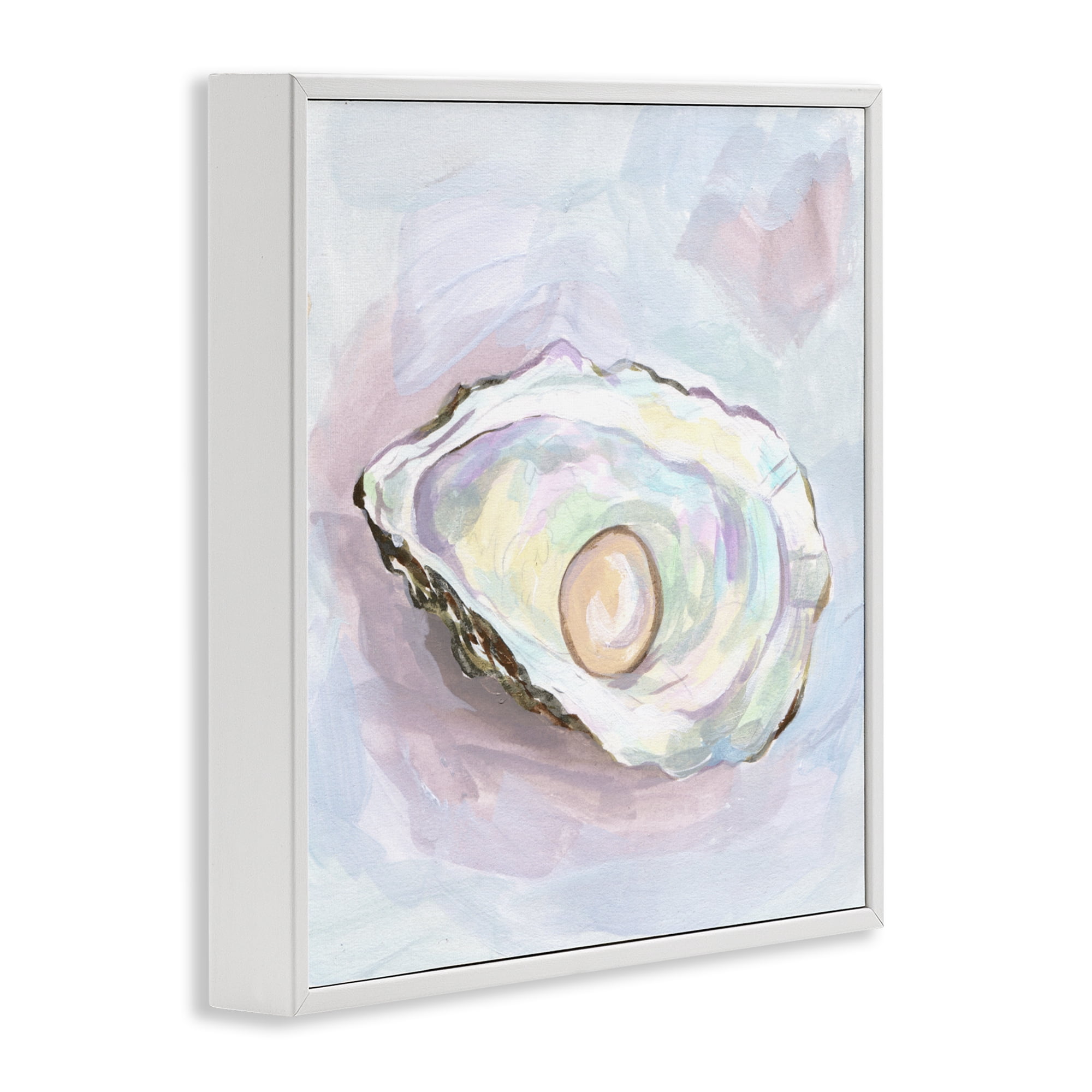 Stupell Industries Silent Opal Oyster White Framed Giclee Art, design by Melissa Wang