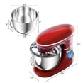 thumbnail image 2 of Costway Batteur sur Socle Inclinable 6,3qt 6 Vitesses 660W avec Crochet à Pâte, Fouet et Batteur Rouge, 2 of 10