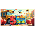thumbnail image 2 of Cute Cartoon Style Welcome to 5 Grade Banner with Bees Apples and School Bus Background Party Decorations Backdrop for Classroom Entrance First Day of School Photo Booth Props School Events, 2 of 4