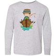 thumbnail image 3 of Inktastic Fishing Boy, Brown Hair, Fisherman, Fishing Rod Long Sleeve Youth T-Shirt, 3 of 5