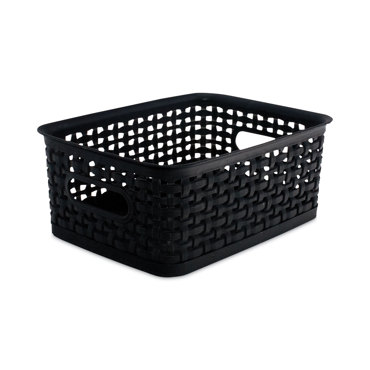 Weave Design Plastic Bin Small, Black, 9.875"L x 7.375"W x 4"H - image 4 of 4