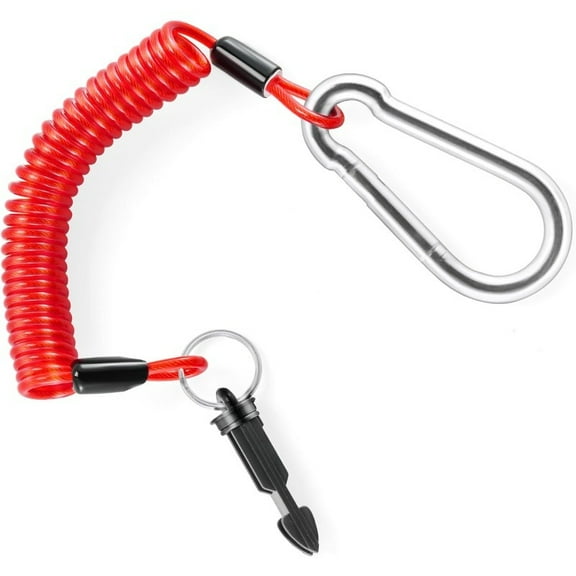 6FT Breakaway Trailer Cable,Heavy Duty Stainless Steel Spring Towing Coiled Wire,Emergency Brake Wire Camper Safety Breakaway Cable with Pin,RV Trailer Accessories