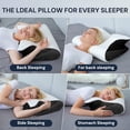 thumbnail image 3 of PEPWELL 2 in 1 Memory Foam Cervical Pillow for Neck Pain Relief, Ergonomic Contour Orthopedic Bed Pillow with Armrest & Ear Hole, Dual Heights, Neck Support for Side Back Stomach Sleepers, 3 of 10