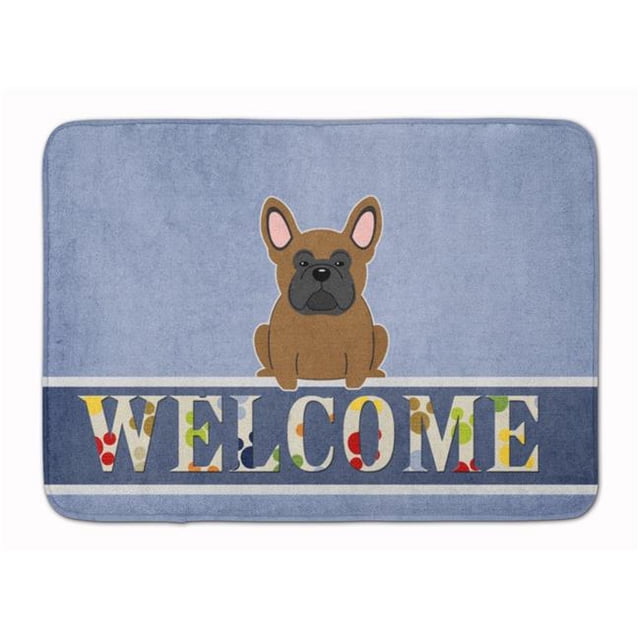 Carolines Treasures BB5594RUG French Bulldog Brown Welcome Machine Washable Memory Foam Mat