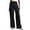 Black, variant on Women’s Wide Leg Solid Color Dress Pants High Waisted Pull-On Straight-Leg Fit Relaxed Trousers Full Length Comfortable Pants Versatile For Office Meeting Woman All Day Cozy Wear