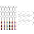 thumbnail image 1 of Billuyoard Juego de llaveros de discos circulares transparentes acrílicos de 90 Uds., llavero de acrílico, colgante de borla de cuero en blanco, Artesanía Billuyoard HA004467-00, 1 of 6