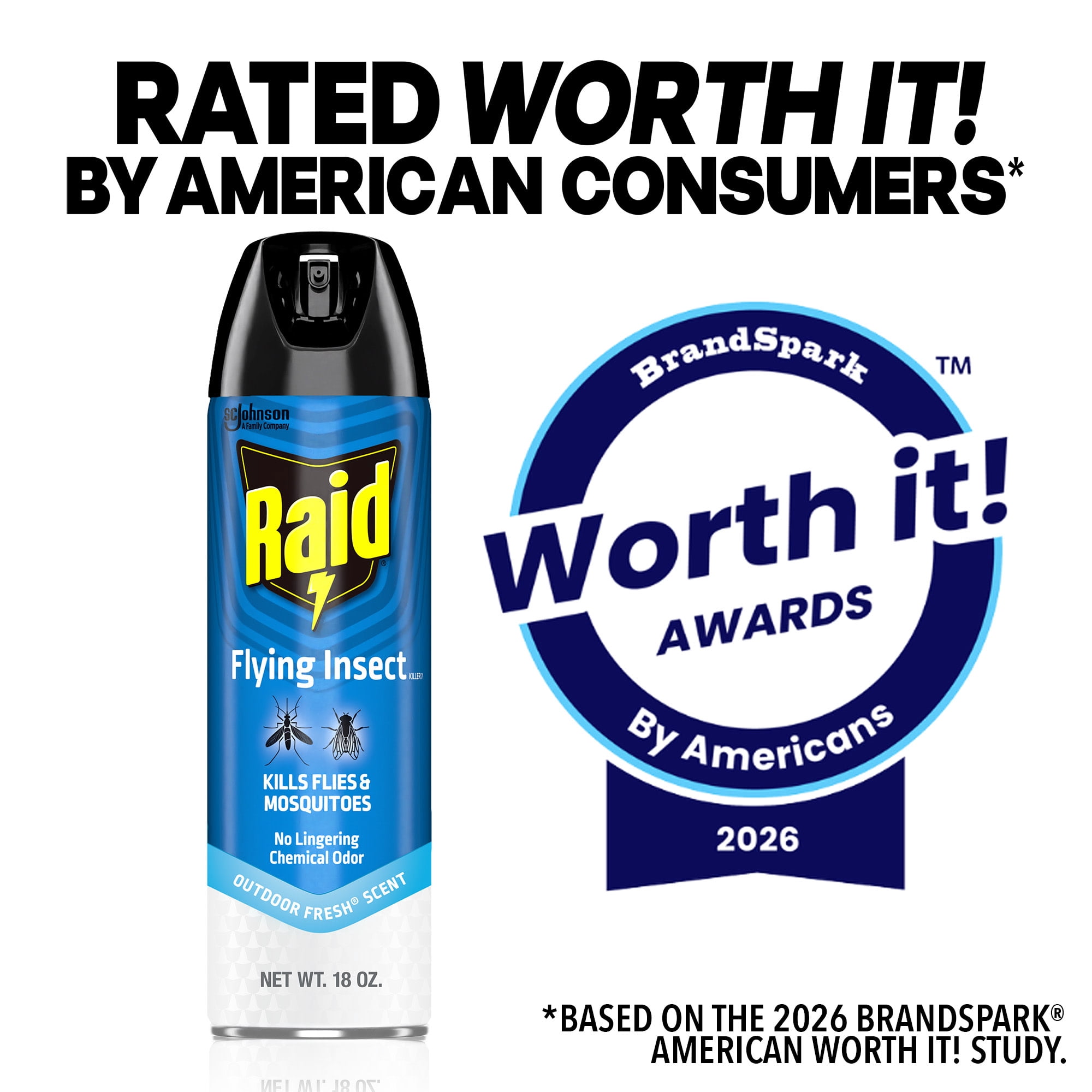 Raid Flying Insect Killer 7, Flying Insect Spray Can, Outdoor Fresh® Scent, 18 oz