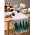 thumbnail image 6 of Ink Green Ombre Forest Table Runner 90 Inches, Abstract Art Watercolor Bed Runner Dresser Scarves Tabletop for Indoor Outdoor Parties/Ceremony/Banquet, 13" x 90", 6 of 8
