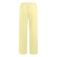thumbnail image 5 of HongQid Cotton Linen Pants for Women Summer Thin Drawstring High Waisted Palazzo Pants Casual Wide Leg Yoga Pants with Pockets, 5 of 5