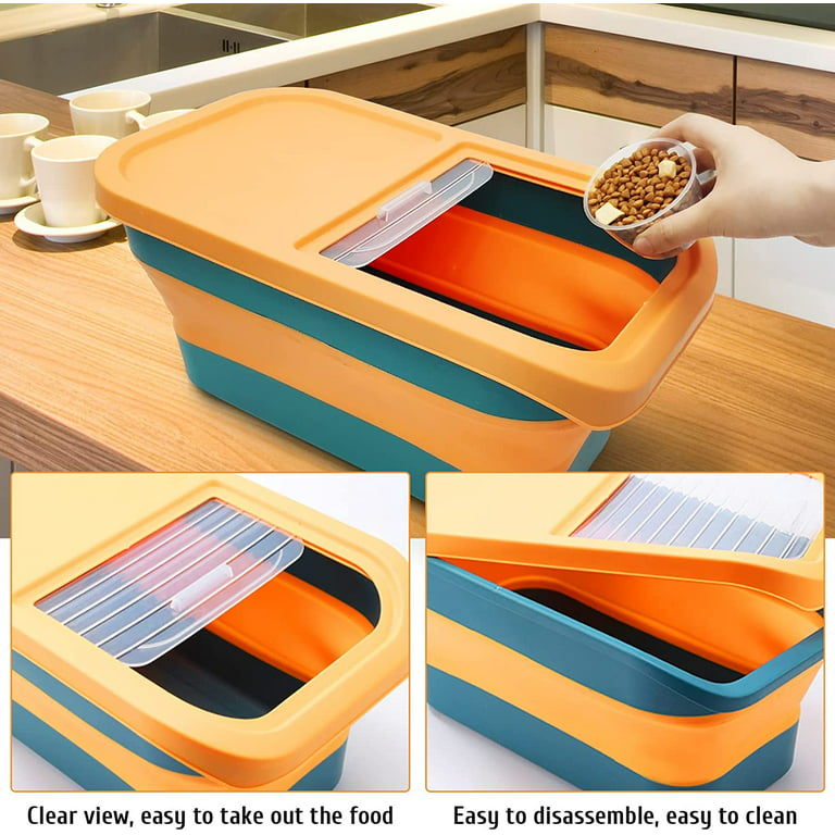 Portable And Collapsible Dog Food Storage Container With - Temu