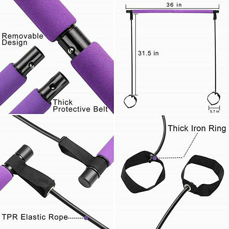  Breaking Limits Multifunctional Pilates Bar Kit - Adjustable  Exercise Bar with 6 Resistance Bands for Working Out - Full Body Workout  Equipment for Home Gym - Pilates Stretch Fusion Bar : Sports & Outdoors