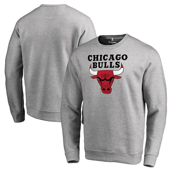 Men's Heathered Gray Chicago Bulls Primary Logo Sweatshirt
