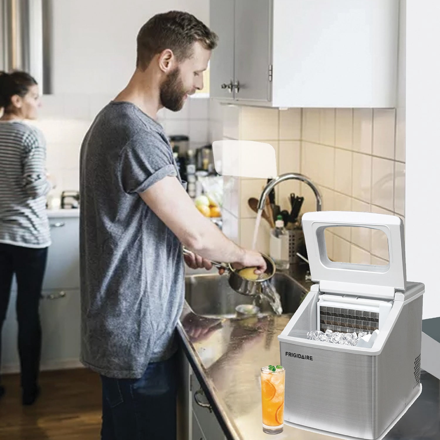 Frigidaire 40 Lbs. per Day Freestanding Ice Maker, Silver