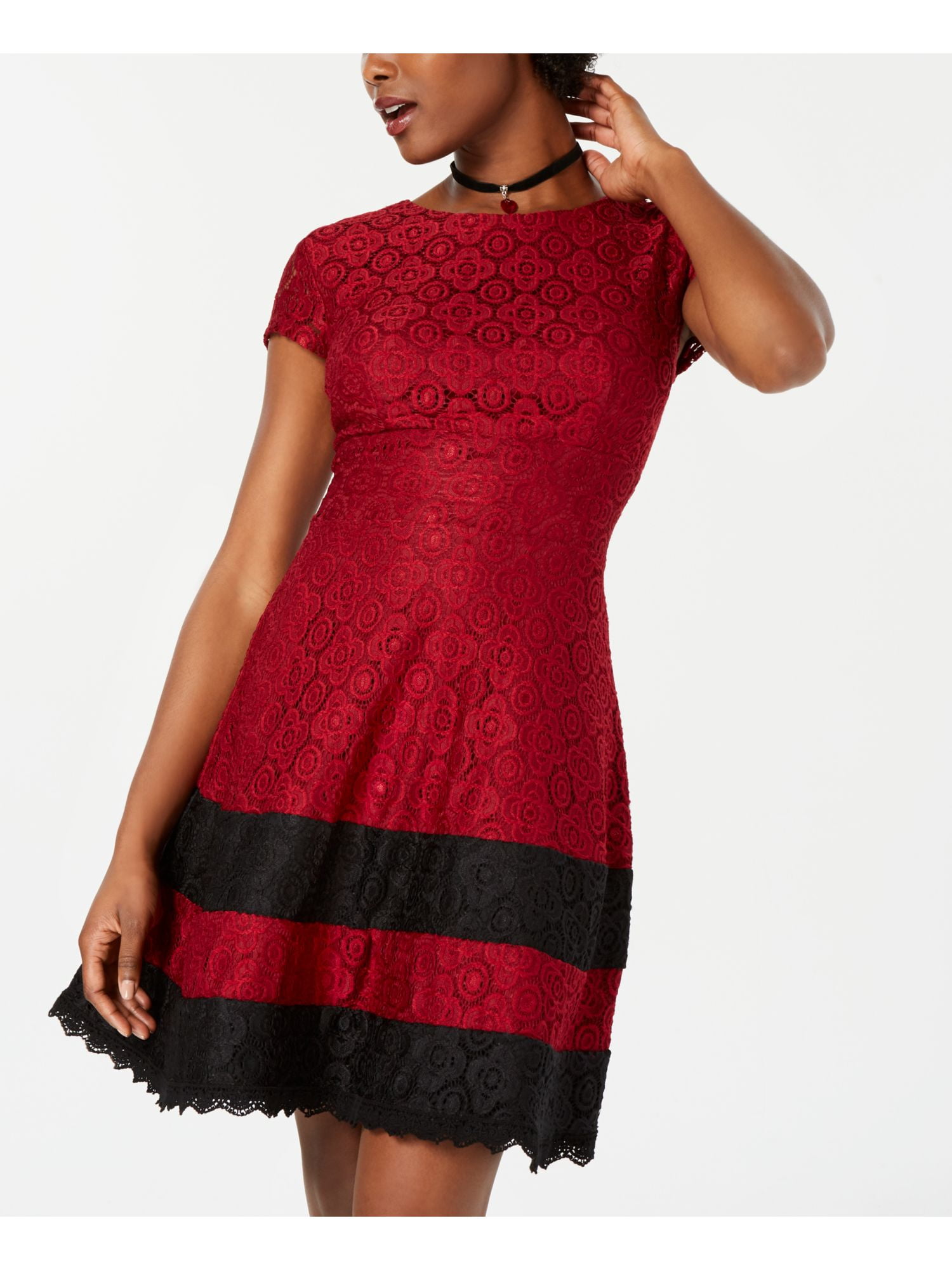 TEEZE ME Womens Red Short Sleeve Mini 