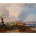 thumbnail image 2 of Anton Hansch 18x15 Gold Ornate Wood Frame and Double Matted Museum Art Print Titled - Sirmione, 2 of 4