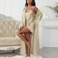 thumbnail image 2 of Hifoo Women Fashionable Robe And Nightgown Two Piece Comfortable Casual O-Neck Loungewear For Stylish Home Attire Classic Solid Color Sleepwear, 2 of 6