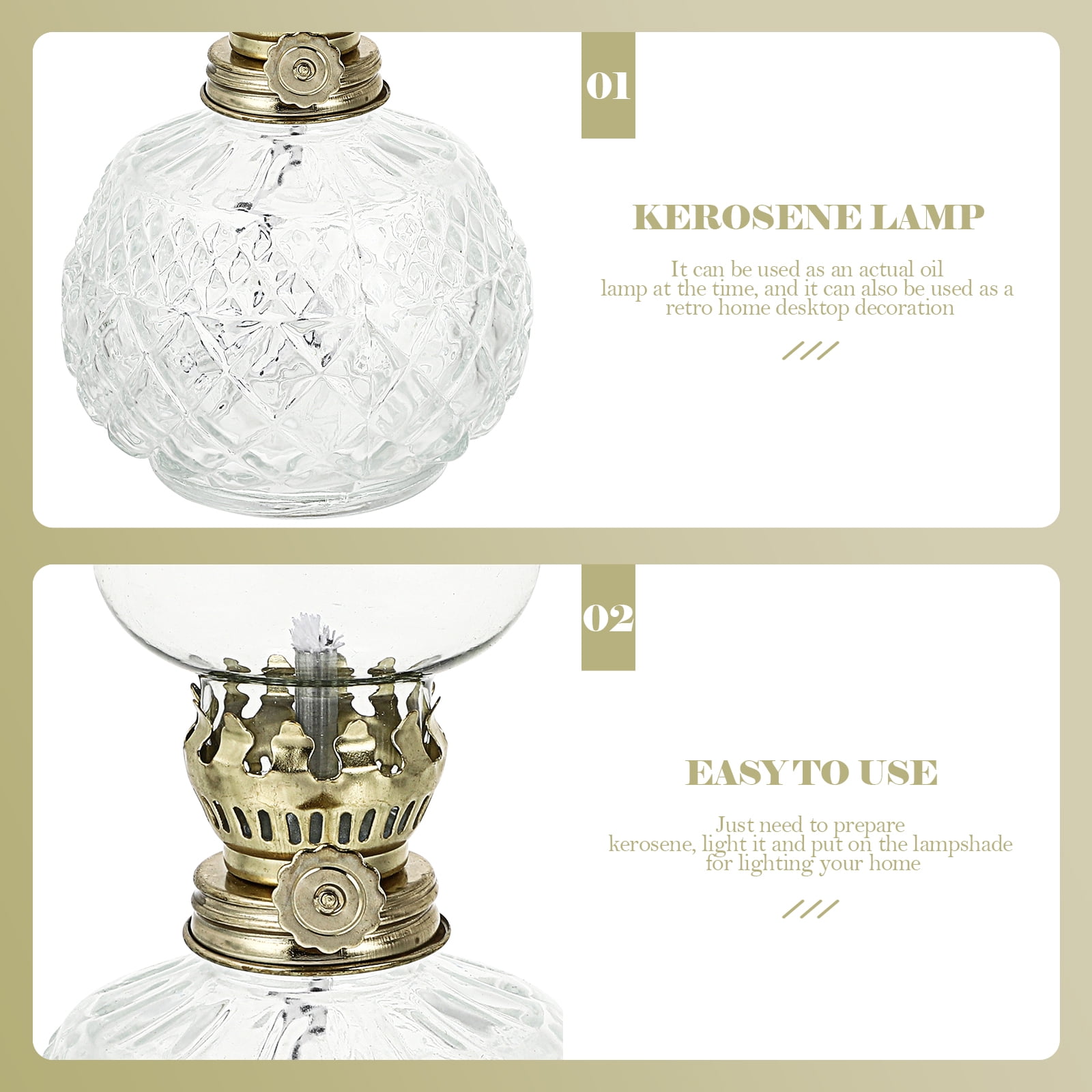 Buy NUOLUX Lamp Oil Kerosene Glass Lantern Vintage Classic Rustic Lamps