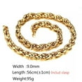 thumbnail image 4 of 9/11mm Fashion Gold Twist Chain Stainless Steel Metal Necklace for Men Women, 4 of 5
