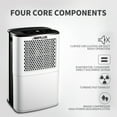 thumbnail image 4 of 38 pt. 2000 sq. ft. Dehumidifier with Bucket, with Negative Anion Funciton, Auto on/off, Energy Saving in White, 4 of 9