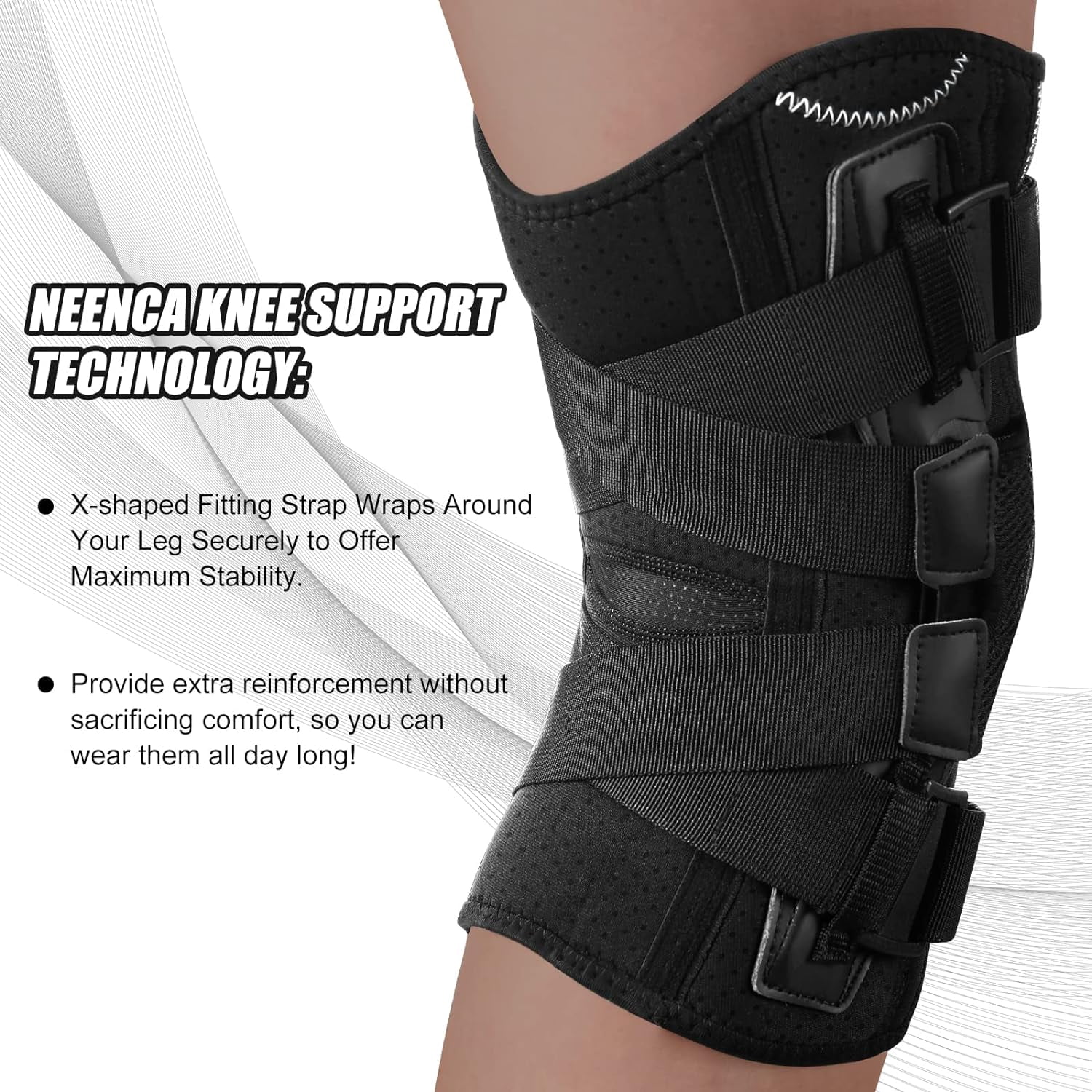 Hinged Knee Brace Support for Knee Pain with Side Stabilizers&Gel Pad Arthritis Meniscus Tear Knee Pain Relief