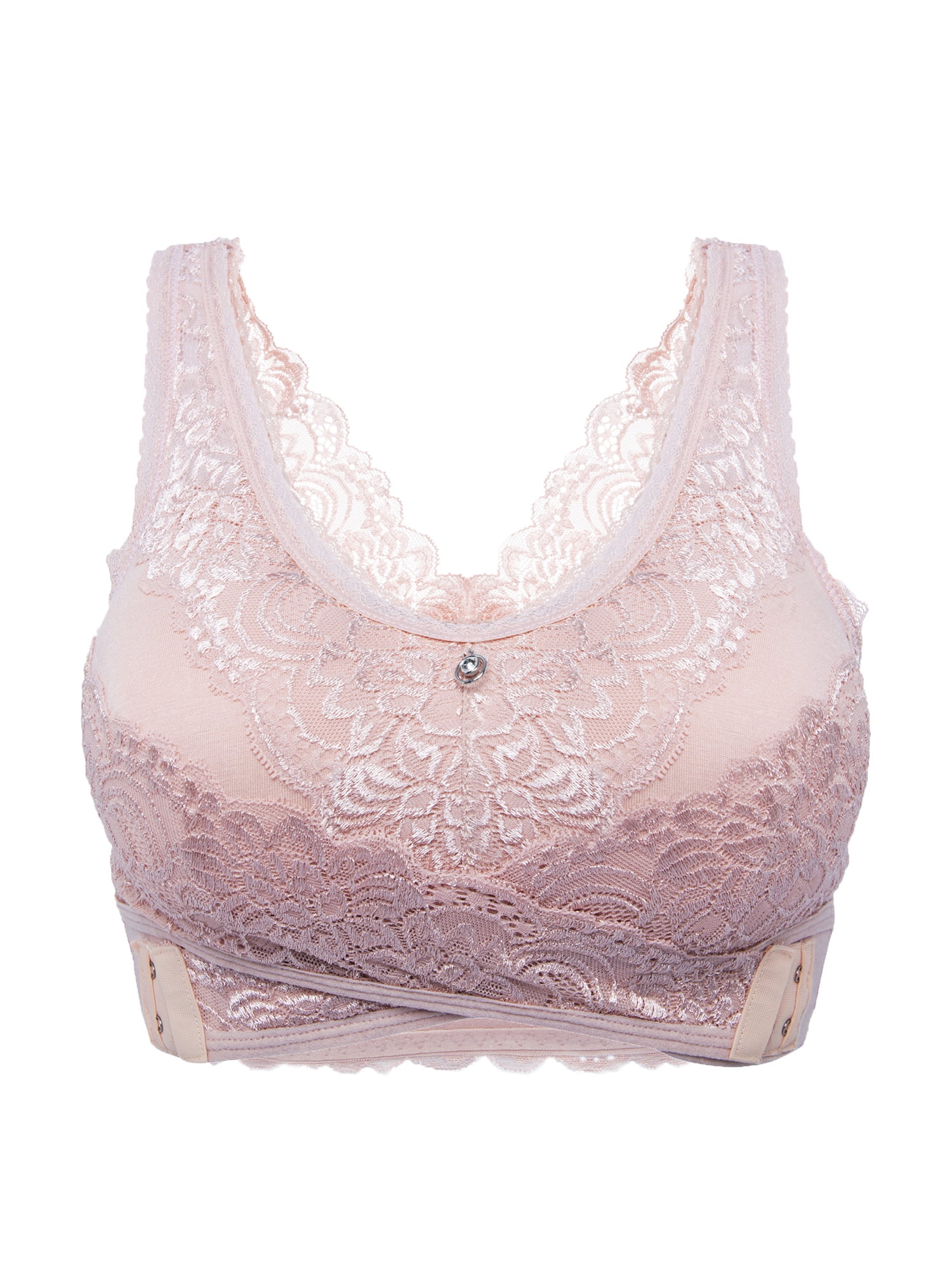 DODOING Womens Seamless Sports Bra Front Cross Hook Racerback Padded