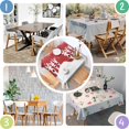 thumbnail image 4 of Red Christmas Reindeer Pattern Square Tablecloth,Waterproof Square Table Cover,Wipeable Spillproof Washable Table Cover for Home Kitchen Party Decor 52"x52"(132x132cm), 4 of 6