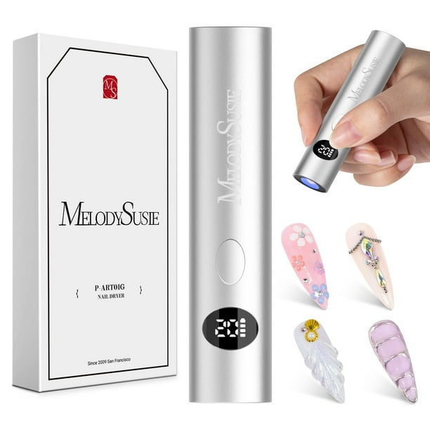 Lámpara de uñas UV MelodySusie ART01G inalámbrica recargable plateada