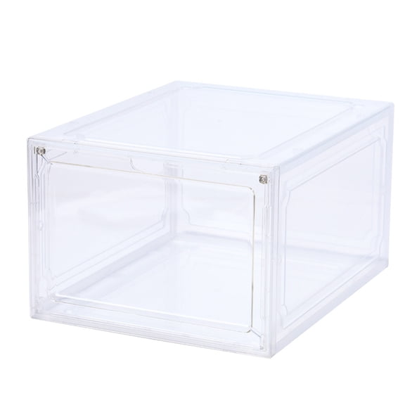 Clear Shoe Storage Box Stackable Shoe Organiser Storage Bin for Closet Shoe Cabinet Shoe Display Case with Door
