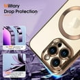 thumbnail image 5 of Magnetic Case for iPhone 13 Pro Case [Compatible with MagSafe] Camera Lens Protector Plating Luxury Cover for Women Men Clear Soft TPU Shockproof Protective Phone Case - Gold, 5 of 12