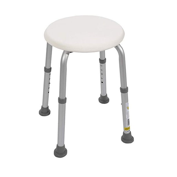 Essential Medical Supply Bath And Shower Stool With Adjustable Legs White Walmart Com Walmart Com