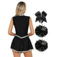 thumbnail image 2 of TiaoBug Women  Cheer Leader Dance Costumes Cheer Rave Dance Halloween Cheerleading  Costume Black L, 2 of 7