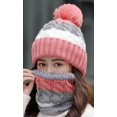 thumbnail image 4 of LinYooLi Women Winter Cozy Knit Hat Scarf Set Soft Fuzzy Multicolor Bearies Slouchy Cap, 4 of 5