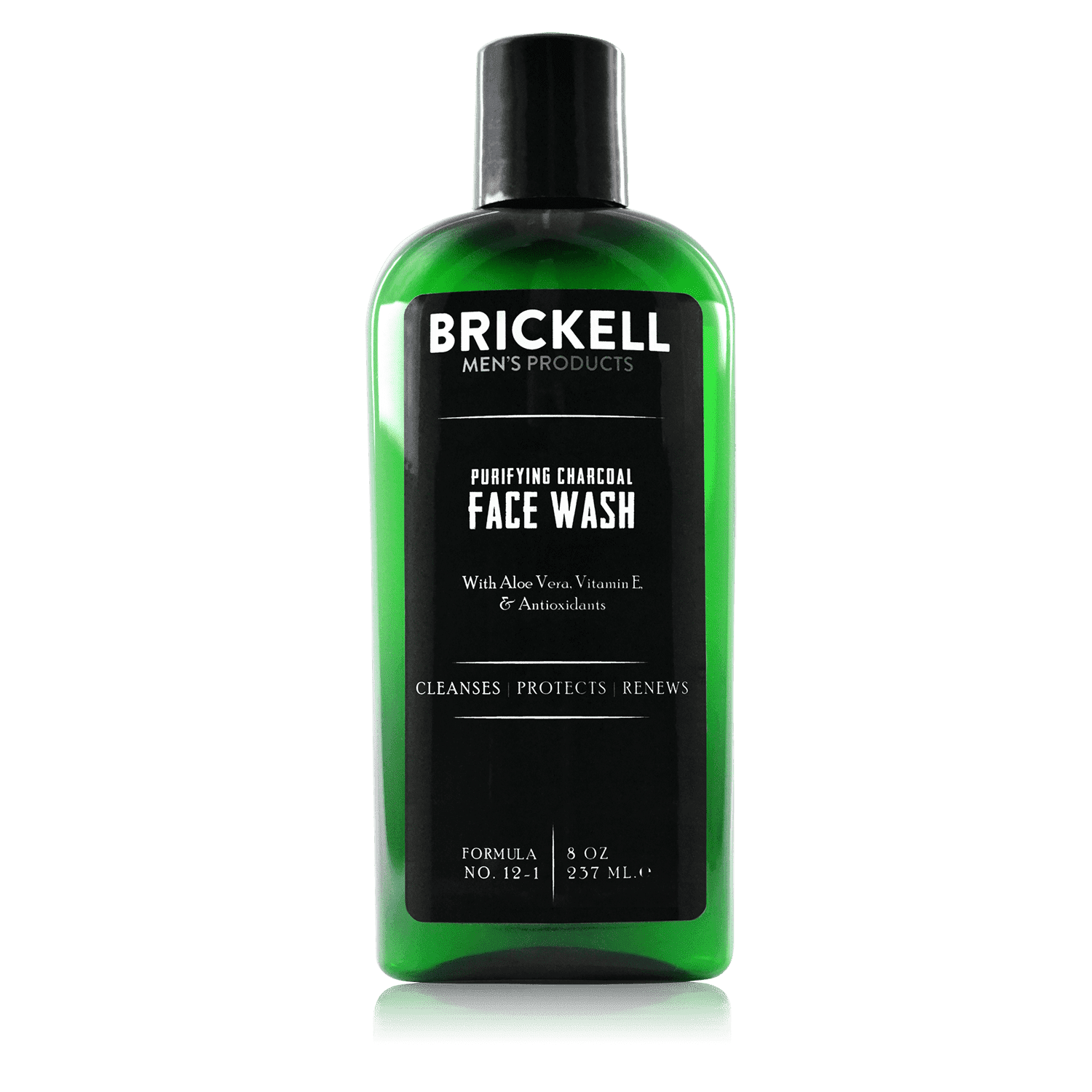 Brickell Men's Purifying Charcoal Face Wash for Men, Daily Facial Cleanser, With Charcoal, Vitamin E, and Hyaluronic Acid, 8 Ounce, Scented
