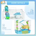 thumbnail image 6 of BAIVAKON Extra Large 23" Hamster Cage with Tubes and Tunnels, Portable Carry Handles, Rat House and Habitats Big 5-Tier Design, Mouse Cage Includes Exercise Wheel, Water Bottle, Food Dish, Light Blue, 6 of 10