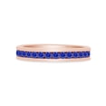 thumbnail image 2 of AFFY Round Shape Simulated Blue Sapphire Full Eternity Band Ring In 14K Rose Gold Over Sterling Silver, Ring Size-11.5, 2 of 6