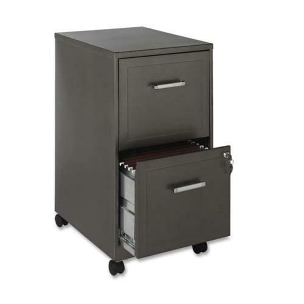 Realspace® 18"D Vertical 2-Drawer Mobile File Cabinet, Metal, Stone