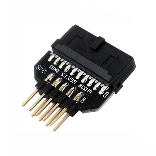 Adaptador USB 3.0 de 20 pines a USB 2.0 de 9 pines Convertidor de conector de panel frontal (B)