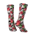 thumbnail image 5 of Uemuo Skull and Roses Pattern Women's Crew Socks, Soft Durable Breathable Moisture-Wicking with Odor Control Cotton socks, 5 of 9