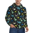 thumbnail image 2 of Lsque Dinosaur Pattern Casual Men's Hoodie,Hooded Sweatshirt with Kangaroo Pocket,Pullover Hoodie-Small, 2 of 7