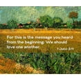 thumbnail image 2 of ArtsyQuotes 13x12 White Modern Wood Framed Museum Art Print Titled - Bible Verse Quote 1 John 3:11, Vincent van Gogh - View of Arles with Irises in the Foreground, 2 of 4