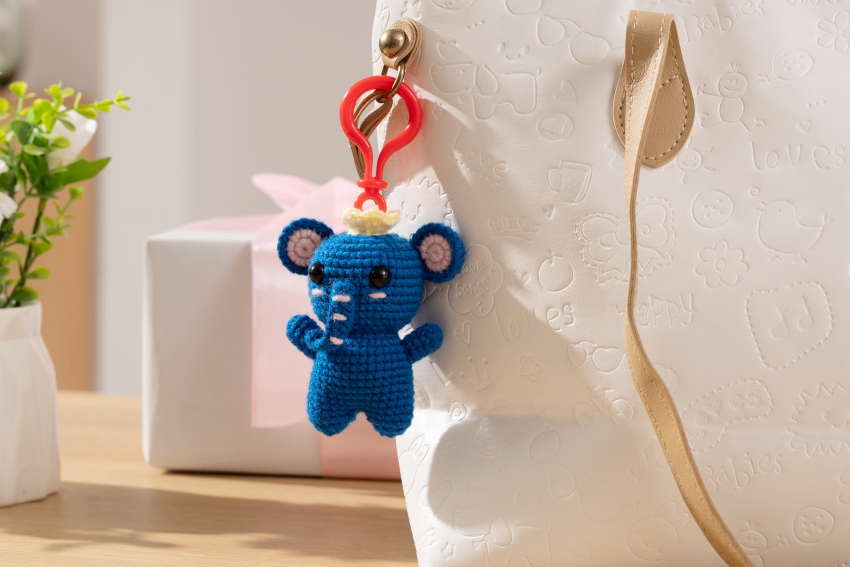 Way to Celebrate DIY Crochet Kit Elephant,Perfect Gift for Valentine's Day