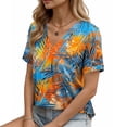 thumbnail image 6 of PNTUTB Summer Trend Women's Versatile Fashion Printed Casual V Neck Short Sleeve Loose Comfortable T Shirt, 6 of 6