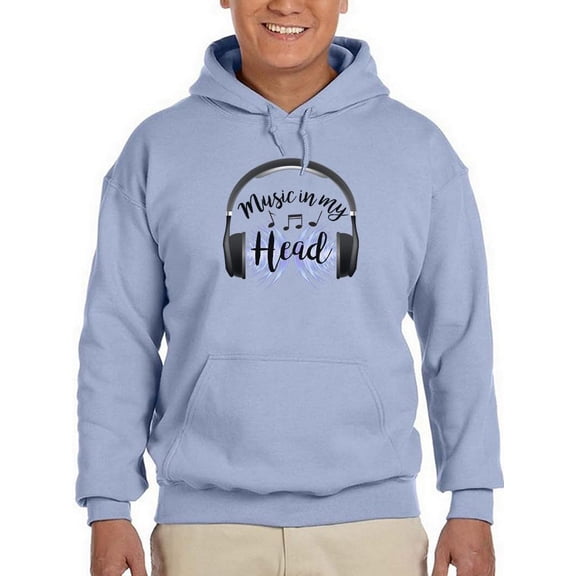 Music In My Head Hoodie Men -Smartprints Designs, Male 5X-Large