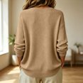 thumbnail image 6 of Basic Sweaters Women Fall Long Sleeve V Neck Tops Casual Lightweight Knit Warm Pullover Sweater Camel XL, 6 of 8